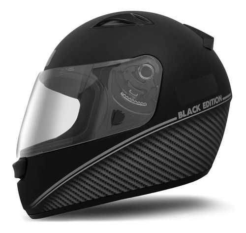 Capacete Moto Ebf Spark Black Edition Prata 