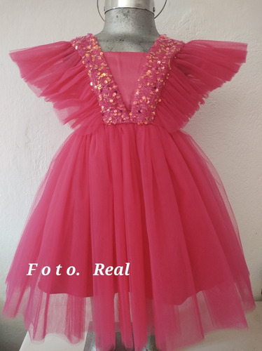 Vestido Niña Color Fiusha Rosa Barbie Masha Barbi Fiesta Tul | Meses sin  intereses