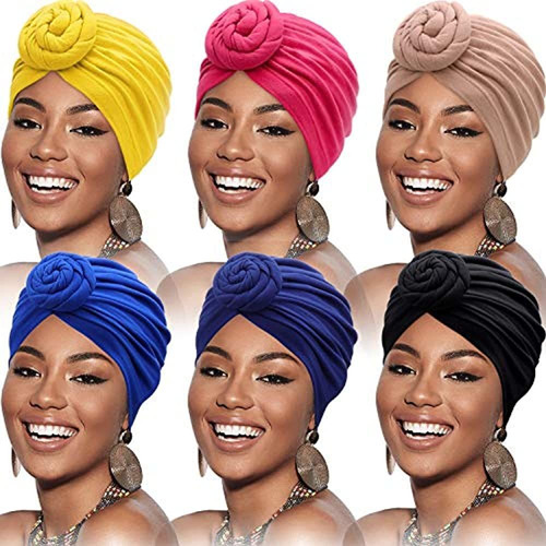 Satinior 6 Piezas Mujeres Turbante Africano Nudo De Flores P