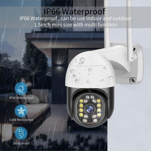 Cámara Exterior 1080p Wifi Seguridad Inalambrica Fhd 8+8leds Audio Bidireccional Giro Horizontal: 355 ° Vertical : 90 °