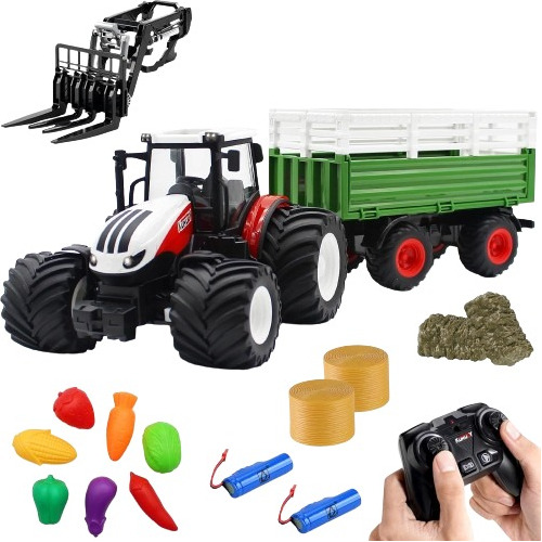Tractor Agrícola Con Remolque A Control Remoto,juguete Niños