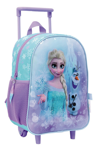 Mochila Jardin Con Carro Disney 12 Pulgadas Frozen Wabro Color Celeste