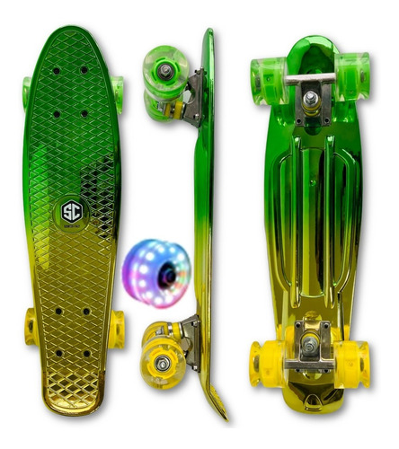 Skate Patineta Metalizada C/luces Scooter Original Est.penny