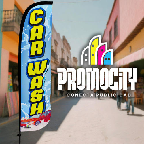 Funda P Banderas Publicitaria Promocity Car Wash Splash 4x1m