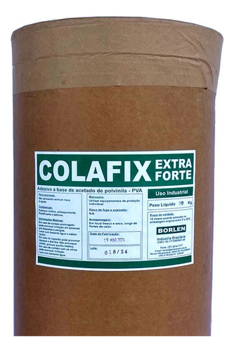 Cola Pva Branca Extra Colafix 1200 Para Papelão Madeira 50kg