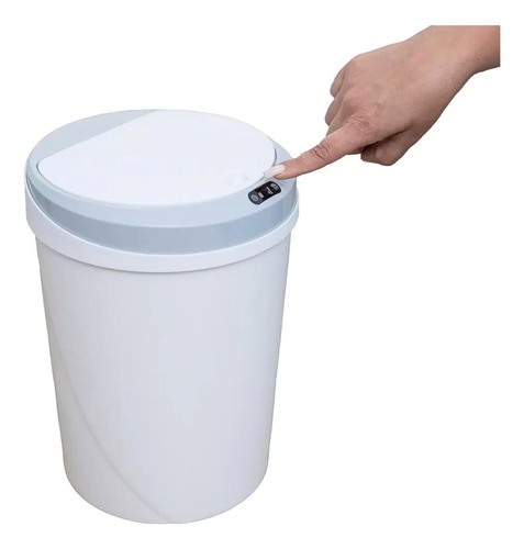 Lixeira 12l Linda Automática Sensor Cozinha Banho Escritório Cor Branco