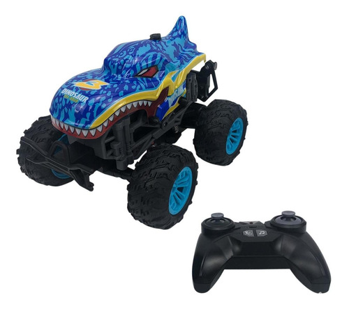 Carro Dinosaurio Monstruo Rc Toy Logic Color Azul