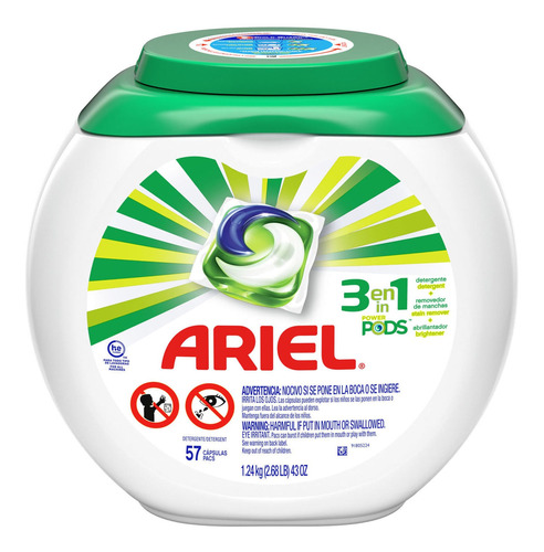Ariel Pods Detergente 3 En 1 Capsulas 57