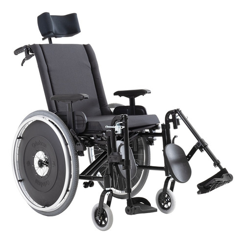 Cadeira De Rodas Avd Alumínio Reclinável 48cm Preta Ortobras