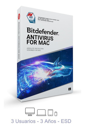 Esd Bitdefender Compatible Con Mac 3 Usuarios, 3 Años