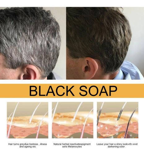 Sabão Em Barra De Shampoo Escurecedora De 3 Peças