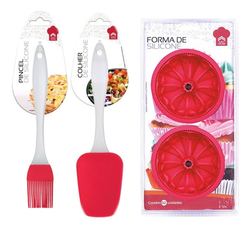 Forma Silicone C/ 2 Unid. 10 Cm + 1 Colher + 1 Pincel Brinde