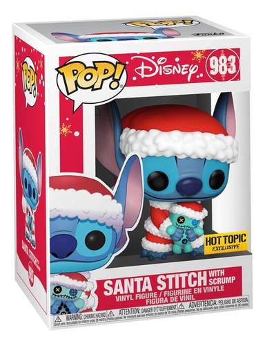 Funko Pop Santa Stitch (with Scrump) 983 Edición Especial