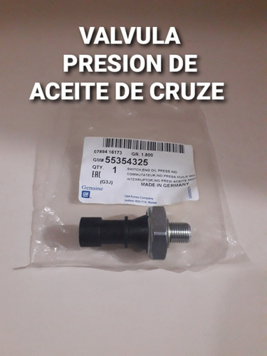 Valvula Presion De Aceite De Cruze Gm Original 