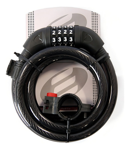 Candado Cable Espiral Elite Combinacion 15mmx1500mm Negro