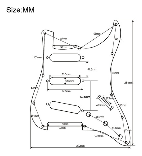 Pickguard Sss Guitar De Guitarra Eléctrica St Sq Músicos