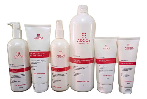 Kit Limpeza De Pele Profissional Adcos C/6 Produtos 