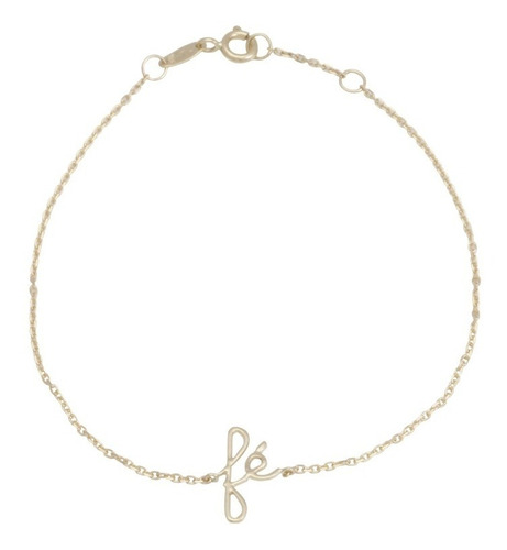 Pulseira Manuscrito Fé Em Ouro 18k