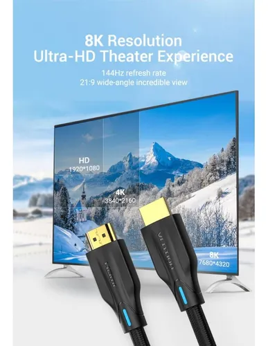 Cable Hdmi 2.1 1 Metro 8k 60hz Vention Resistente Notebook
