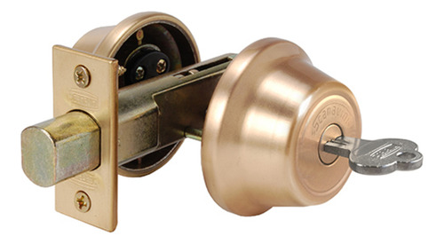 Cerrojo De Seguridad 4070 Con Cilindro Por Ambos Lados Color Dorado