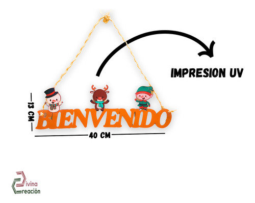 Letrero De Madera Colgante Para Arbol De Navidad Bienvenidos