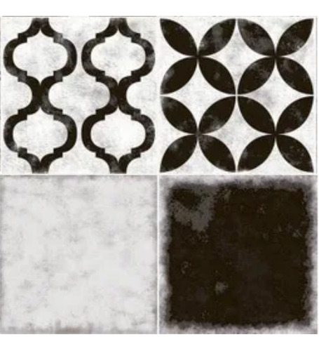 Imagen 3 de 4 de Ceramica Gabriella Calcareo 20,6*20,6 Mix Negro 12 Pz