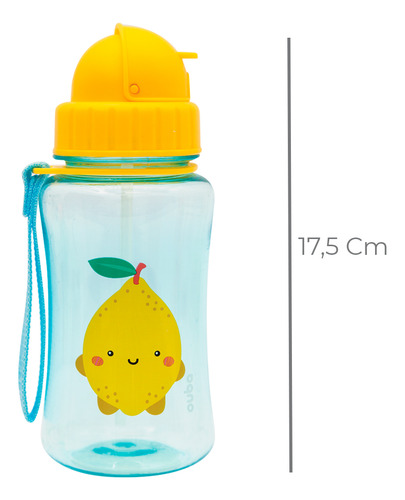 Garrafinha Infantil Frutt Limão Com Canudo Retrátil 350ml