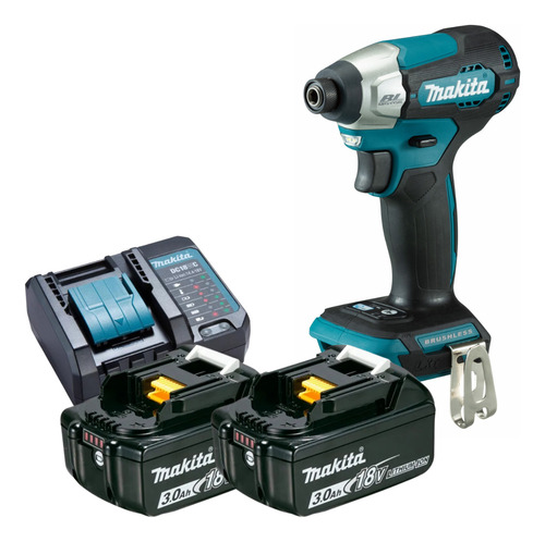 Parafusadeira De Impacto 2 Bateria 18v Dtd157z Makita Bivolt Cor Azul-turquesa