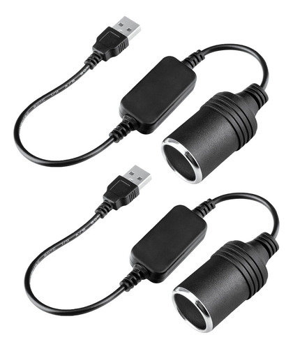 2x Usb A Male To 12v Car Cigarette Lighter Adapter Socke Jjh