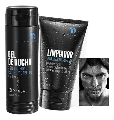 Titanium Gel De Ducha 3en1, Limpiador Exfoliante Yanbal