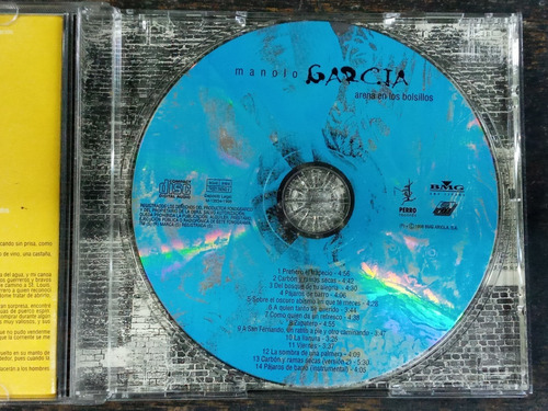 Imagen 3 de 4 de Arena En Los Bolsillos * Manolo Garcia * Cd Original *