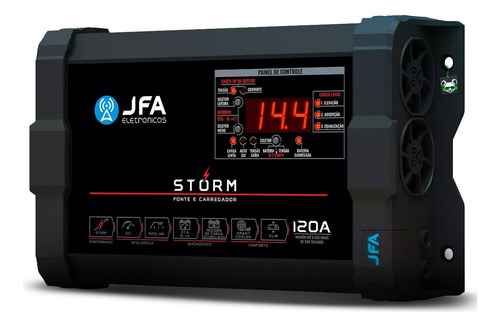 Fonte Automotiva Jfa Storm 120a Bivolt Digital Com Cca 1800w