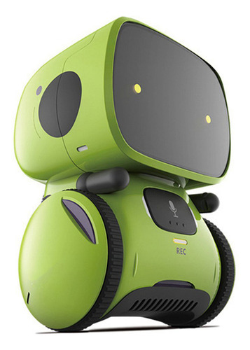 Robot de control de voz interactivo para niños, color verde inteligente