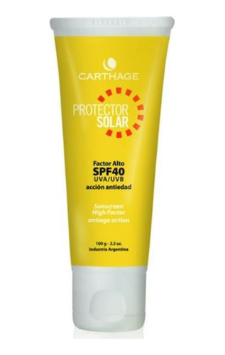 Protector Solar Spf 40 Sin Color 100gr Carthage