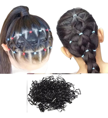  Gomitas Banditas X600u Para Cabello Trenzas Trenzado Negras