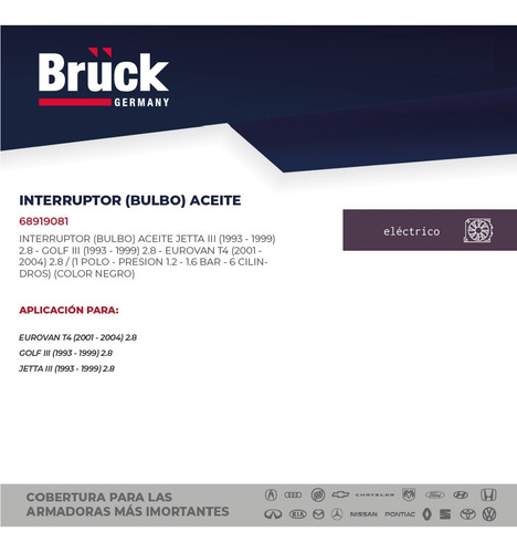 Bulbo Sensor Aceite Audi A4 2001 1.8 20v 68919081