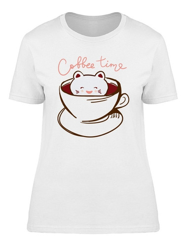 Tiempo De Café Lindo Gato Playera De Mujer