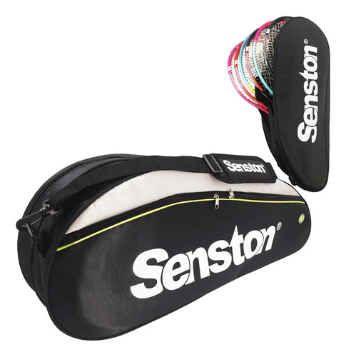 Bolso De Tenis/badminton Senston Para 6 Raquetas - Negro