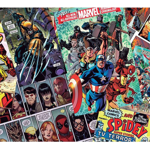 Papel De Parede Adesivo Infantil Gibi Quadrinhos Marvel