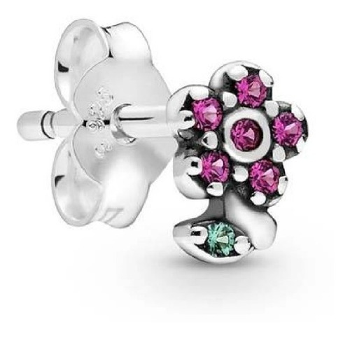 Aros Flor Con Circones Coloridos En Plata 925 Silver Heart