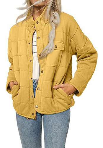 Chaqueta Algodon Boton Para Mujer Manga Larga