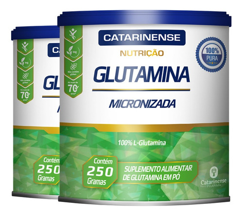 Kit 2 Glutamina Micronizada Da Catarinense Com 250g