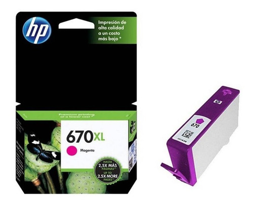 Tinta Hp Cz119al (670xl) Magenta (750 Pag)