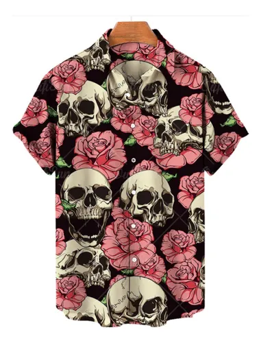 Camisa hawaiana calaveras cheap