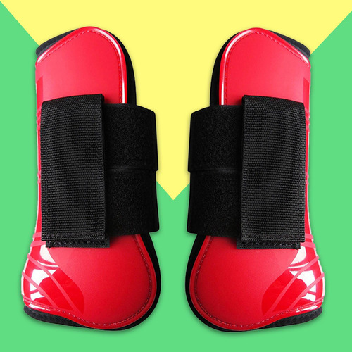 Pu Botas De Tendón Ajustables Ligeras Protectoras Xl Rojo