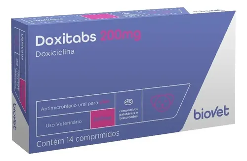 Doxitabs 200mg Com 14 Comprimidos Para Cães Biovet