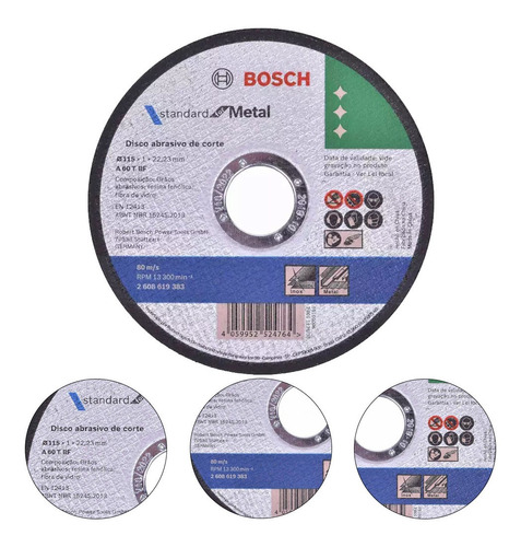 Kit Com 100 Discos De Corte Para Metal 2608619383 - Bosch