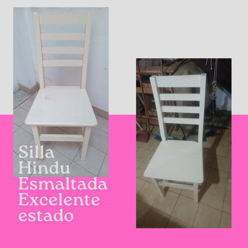 Silla Pino Macizo Modelo Hindú X 4 Ud -excelente Estado 