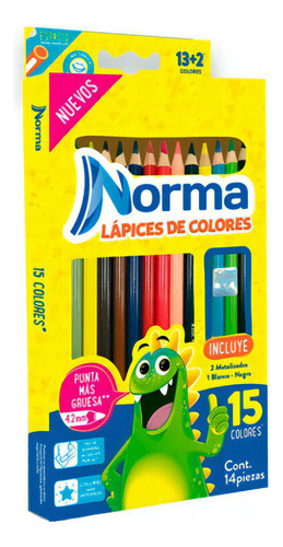 Lápices De Colores Norma Largos Redondos 15 Colores