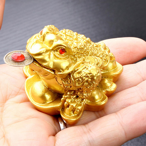 2 Resina Feng Shui Dinero Rana Regalos De Dorado